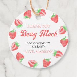 Aardbei Verjaardag Hartelijk dank Bedankjes Labels