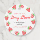 Aardbei Verjaardag Hartelijk dank Bedankjes Labels (Voorkant)