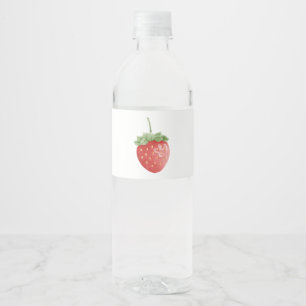 Aardbei Verjaardag Wit Waterfles Etiket