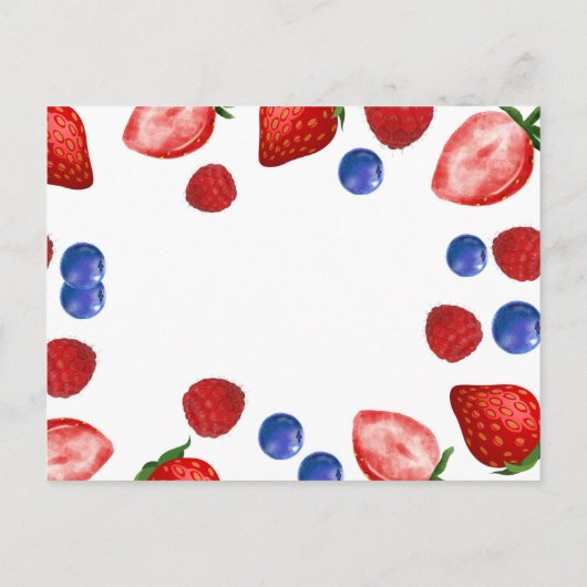 aardbei Verjaardagsfeestje| dank je verjaardag Briefkaart (Achterkant)