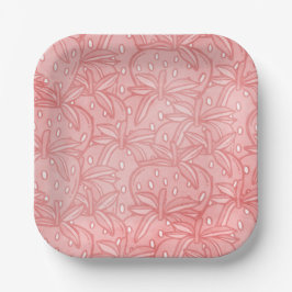 Aardbei Verjaardagsfeestje Papier Borden Papieren Bordje