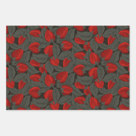 Aardbei verschillende schalen inpakpapier vel