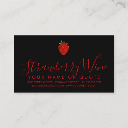 aardbei visitekaartje (Achterkant)