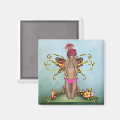 Aardbei vlinder fee magneet (Voorkant / Achterkant)