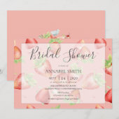 Aardbei Vrijgezellenfeest Tea Party Kaart (Voorkant / Achterkant)