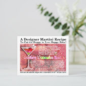 Aardbei Watermeloen Martini Recept Briefkaart (Staand voorkant)