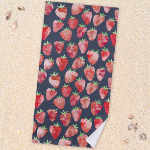 Aardbei Waterverf Fruit Dark Strandlaken