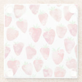 Aardbei-Waterverf Glazen Onderzetter (Achterkant)