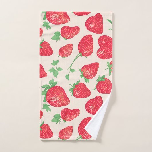 Aardbei Waterverf Kleurrijk Patroon Bad Handdoek (Handdoek)