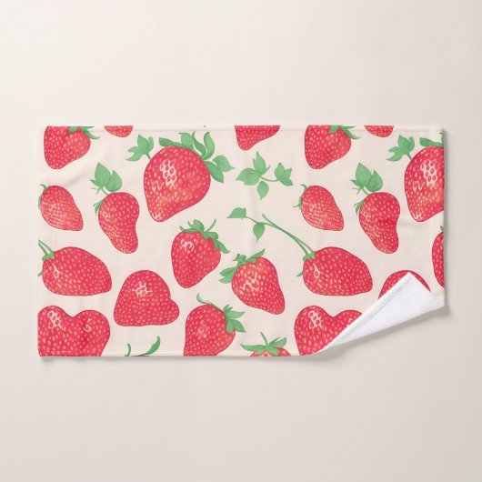 Aardbei Waterverf Kleurrijk Patroon Bad Handdoek (Handdoek)