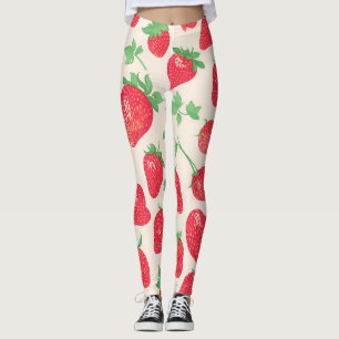 Aardbei Waterverf Kleurrijk Patroon Leggings