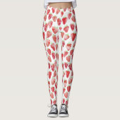 Aardbei-Waterverf Leggings (Voorkant)