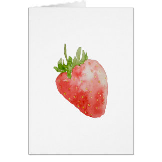 Aardbei Waterverf Print Wenskaart