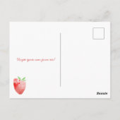 Aardbei Waterverf Verjaardagsfeestuitnodiging Briefkaart (Achterkant)