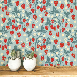 Aardbei Wingerd Cottage Stijl Behang