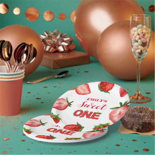 Aardbei Zoet Dank je Verjaardag  Berry Zoet Papieren Bordje