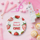 Aardbei Zoet Dank je Verjaardag| Berry Zoet Papieren Bordje (Feest)