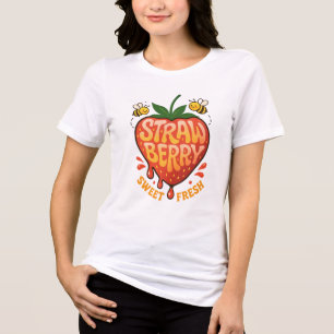Aardbei Zoet Vers – Illustratie van Mooie Vrucht  Tri-Blend Shirt