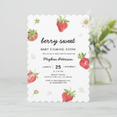 Aardbei zoete baby shower kaart (Staand voorkant)