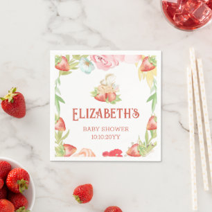 Aardbei Zoete Baby Shower Servet