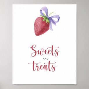 Aardbei - zoete baby shower traktaties poster