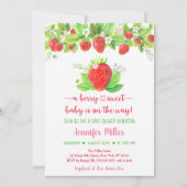 Aardbei Zoete Bloemige Baby Shower Kaart (Voorkant)