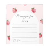 Aardbei zoete tijd capsule bericht notitieblok (Voorkant)