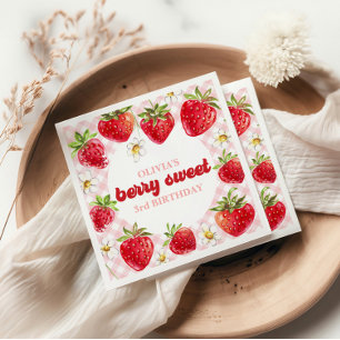 Aardbei Zoete Verjaardag Servet