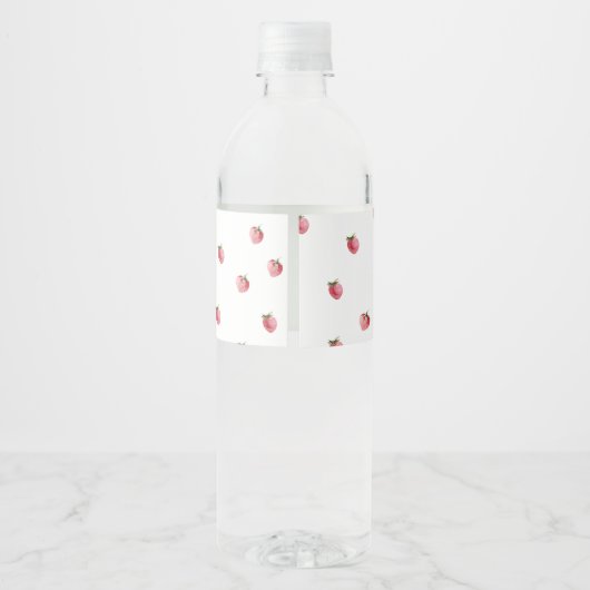 Aardbei zoete verjaardag waterfles etiket (Achterkant)