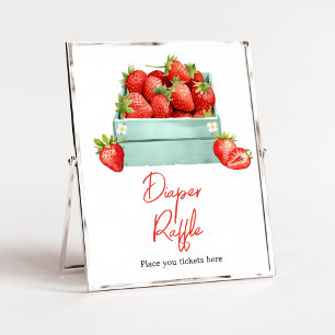 Aardbei Zomer Baby shower Luier Raffle Poster
