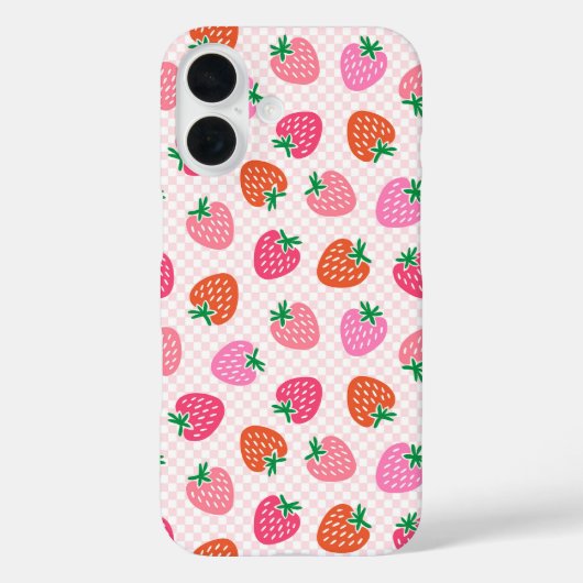 Aardbeicontroles - Roze en Rood Case-Mate iPhone Case (Achterkant)