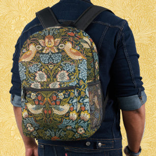 Aardbeidieven door William Morris, Vintage Kunst Bedrukte Rugzak