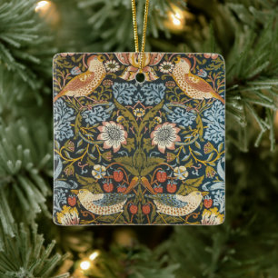 Aardbeidieven door William Morris, Vintage Kunst Keramisch Ornament