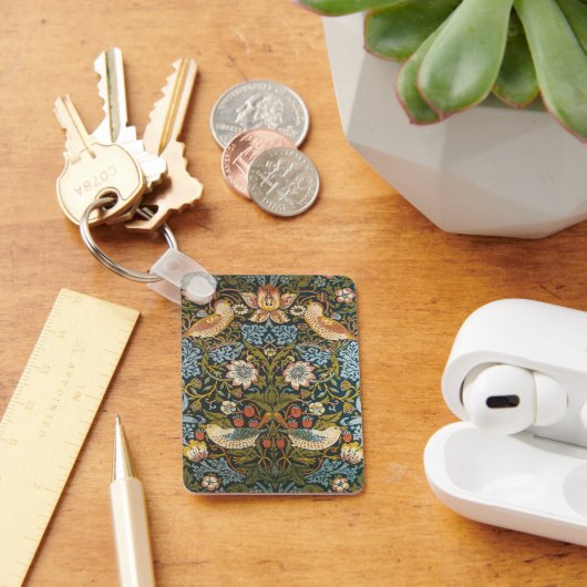 Aardbeidieven van William Morris, Vintage Kunst Sleutelhanger (Bureau)