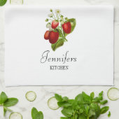 aardbeien Aangepaste keukenhanddoeken aardbeien (Gevouwen)