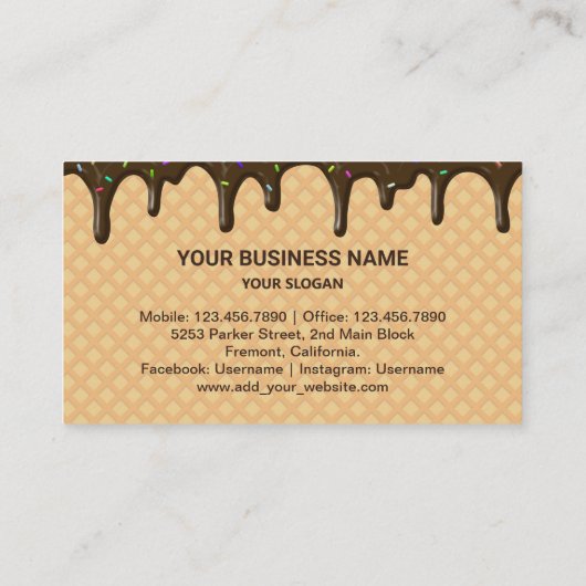 Aardbeien Aangepaste zeedag Cake Pastry Chef Baker Visitekaartje (Achterkant)