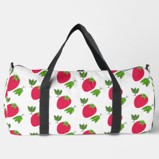 aardbeien aardbei fruit patroon fruit rood st plunjezak