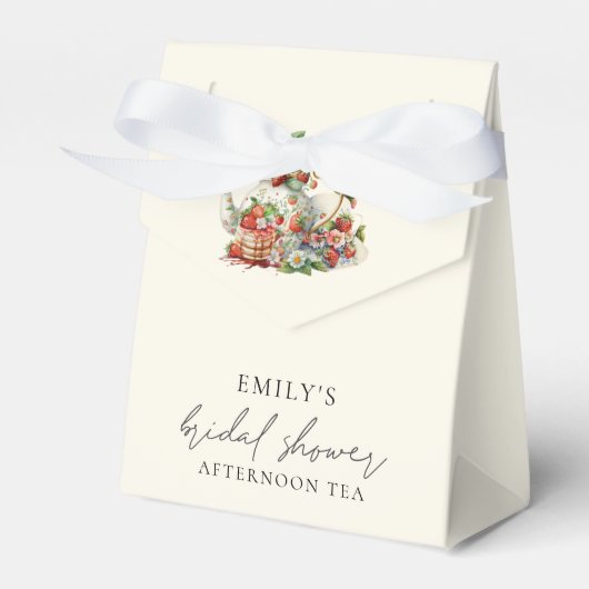 Aardbeien Afternoon Tea Bruiloft Dank Je Bedankdoosjes (Voorkant Zijde)