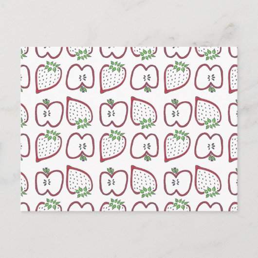 Aardbeien Apple-Briefkaart Briefkaart (Voorkant)