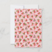 Aardbeien Baby shower Bedankkaart (Achterkant)