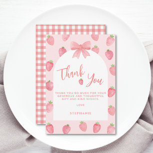 Aardbeien Baby Shower Bedankkaart