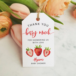 Aardbeien Baby Shower Bedankt Superveel Cadeaulabel