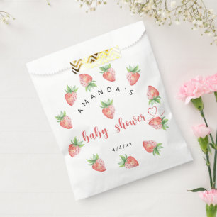Aardbeien - Baby shower Bedankzakje