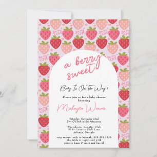 Aardbeien Baby shower Berry Sweet Invitation Kaart