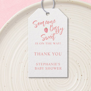 Aardbeien Baby Shower Cadeaulabel