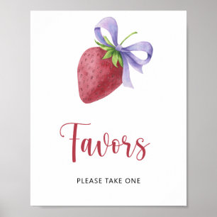 Aardbeien baby shower - cadeautjes poster