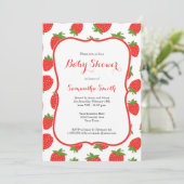 Aardbeien Baby shower Kaart (Staand voorkant)