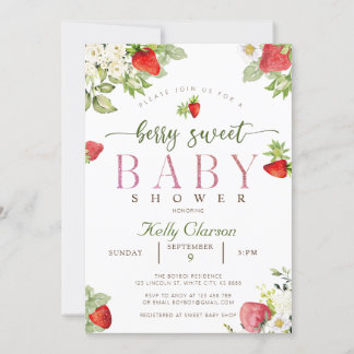 Aardbeien Baby shower Kaart