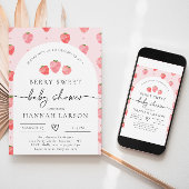 Aardbeien Baby shower Kaart