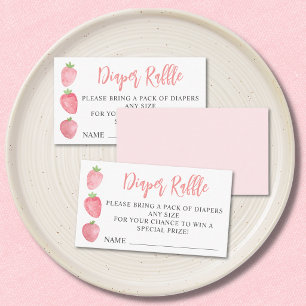 Aardbeien Baby Shower Luiers Raffle Informatiekaartje